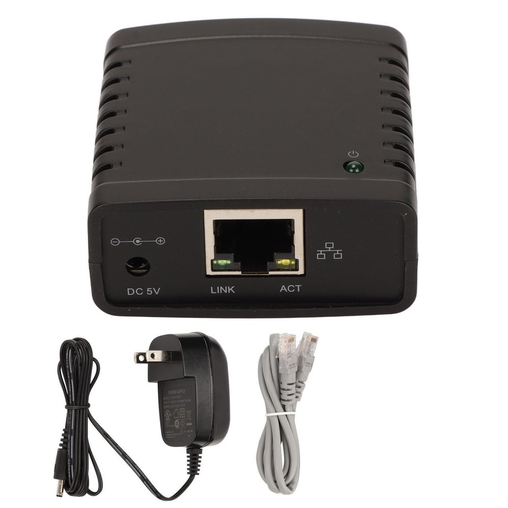 gernie USB Print Server Sharer Ethernet Extender for Printer Printer Server USB Ethernet (US Plug), gernie4yzias5mhq-13