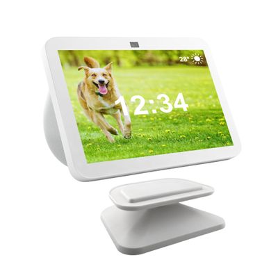 Sintron Adjustable Magnetic Stand Mount for Shw 8 3rd gen, Smart Display Stand Holder with 360 Degree Rotation, Swivel & Tilt Function, Anti-Slip Base - White Compatible with iPhone 12 & newer models
