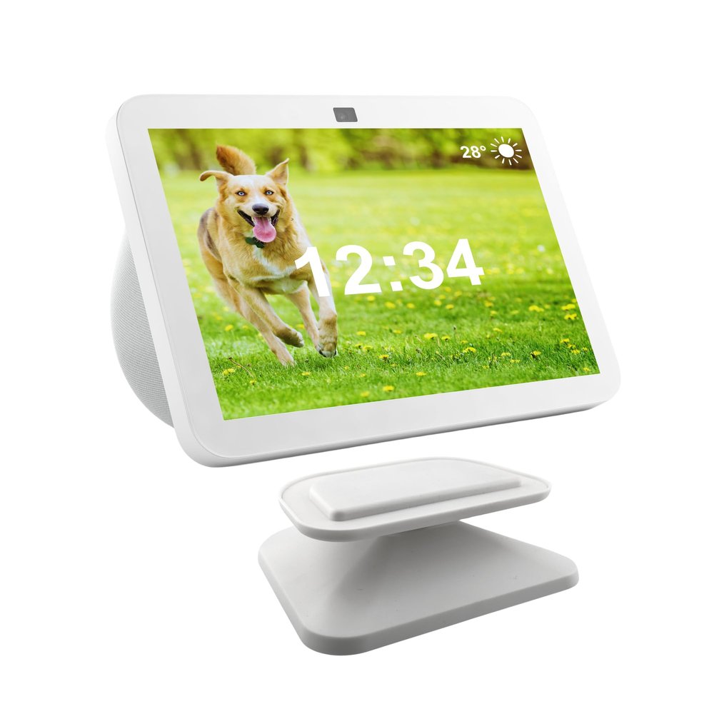 Sintron Adjustable Magnetic Stand Mount for Shw 8 3rd gen, Smart Display Stand Holder with 360 Degree Rotation, Swivel & Tilt Function, Anti-Slip Base - White Compatible with iPhone 12 & newer models