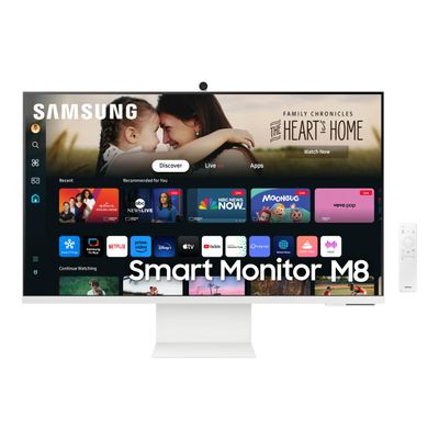 SAMSUNG 32-Inch M8 (M80D) Series 4K UHD Smart Monitor with Streaming TV, Speakers, HDR10+, AI Upscaling, USB-C, Ergonomic Stand, SlimFit Camera, Gaming Hub, LS32DM801UNXZA, 2024