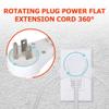 ELECTERY 360 Rotating Flat Plug Power Strip, 10 Ft Extension Cord with 3 AC Outlets, 4 USB Ports 16 AWG Wire for Home, Office, and Travel - ETL Certified, White view 2