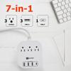 ELECTERY 360 Rotating Flat Plug Power Strip, 10 Ft Extension Cord with 3 AC Outlets, 4 USB Ports 16 AWG Wire for Home, Office, and Travel - ETL Certified, White view 3