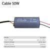 5pcs/lot 85-265V LED Driver 3W 4-7W 8-12W 30W 50W Waterproof Male Plug 240mA 1350mA Constant Current Power Supply for Floodlight (Color : Cable 50w) view 2