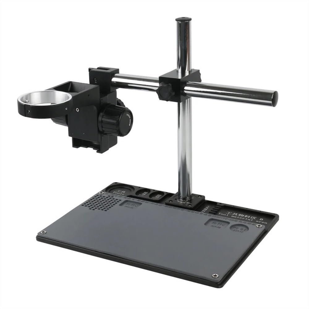 ZTBH Microscope Accessories Kit Multifunction Aluminum Alloy BGA Phone Soldering Pad PCB Repair Stereo Microscope Adjustable Boom Table Working Stand Holder Microscope Slides (Color : B)