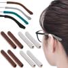 4 Pairs Eye Glasses Ear Grippers, Soft Knitting Cotton Arm Cushion for Glasses Behind Ear, Anti Slip Eye Glass Ear Grips, Non Slip Ear Pads for Glasses, Eyeglasses Temple Tips for Pain (Brown&Grey) view 1