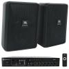 Rockville Bundle: (2) JBL Control 23-1 3" Indoor/Outdoor 70v Commercial Wall Mount Speakers in Black Bundle with (1) RCS80-1 60 Watt 70v Commercial/Restaurant Amp/Bluetooth Receiver (4 Item) view 1