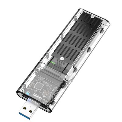 Pasuihcay External M.2 NGFF SSD Enclosure High Speed USB3.0 Gen1 5Gb/S Transparent SSD Hard Drive Case for PC Black