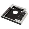 Pasuihcay Hard Drive Tray 9.5mm Universal SATA 2nd HDD HD SSD Enclosure Hard Drive Case Tray, for 9.5mm Laptop CD / DVD-ROM Optical Bay Drive Slot (for SSD and HDD), Black & silver view 2