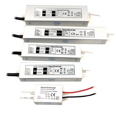 PGMTDEFXJO IP67 Waterdichte LED Driver 12W 20W 30W 40W 60W LEDs Voeding 12V Input AC100-265V Power Voor DC12V verlichting Transformator (Color : 12w, Size : 12V)