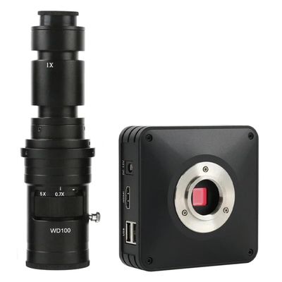 ZTBH Microscope Accessories Kit Full HD 1080P Sensor IMX185 HDMI Industrial Lab Electronic Digital Microscope UI C-Mount Camera USB Disk Storage Microscope Slides (Color : with 500x Lens)