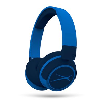 Altec Lansing Kid Safe 2-in-1 Wireless Bluetooth Headphones - Crystal Clear Sound, Safe Volume Limiting, Foldable Design - Enjoy Audio and Protect Your Child's Hearing (Knight Blue)