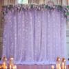 10x10ft Purple Tulle Backdrop Curtain with Lights String for Parites, Sheer Photo Backdrop Curtains with Lights for Wedding Backdrop Ceremony Reception Bridal Shower Baby Shower Birthday Party view 1