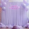 10x10ft Purple Tulle Backdrop Curtain with Lights String for Parites, Sheer Photo Backdrop Curtains with Lights for Wedding Backdrop Ceremony Reception Bridal Shower Baby Shower Birthday Party view 4