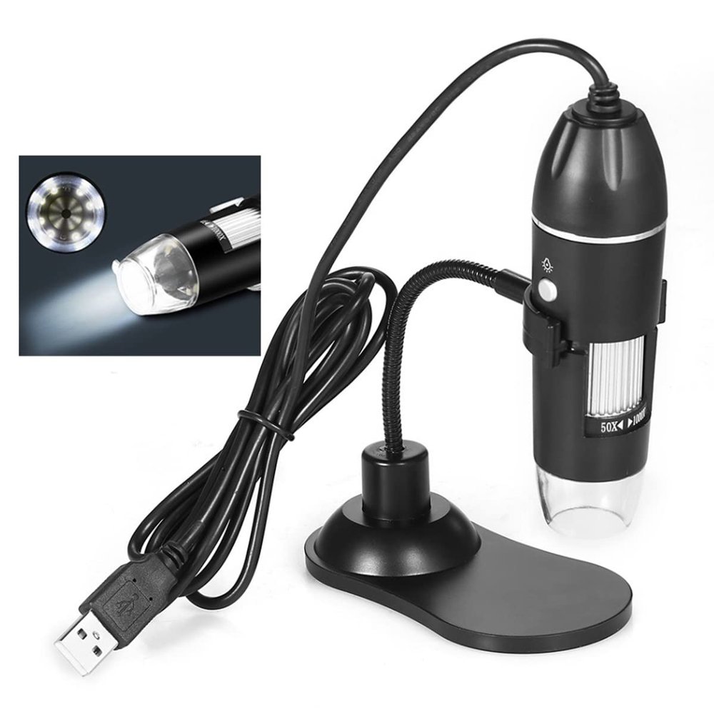 JOEBO Microscope Kit 1000X / 1600X USB Microscope Handheld Portable Digital Microscope USB Interface Microscope Lens Adapters (Color : 1000X Microscope)