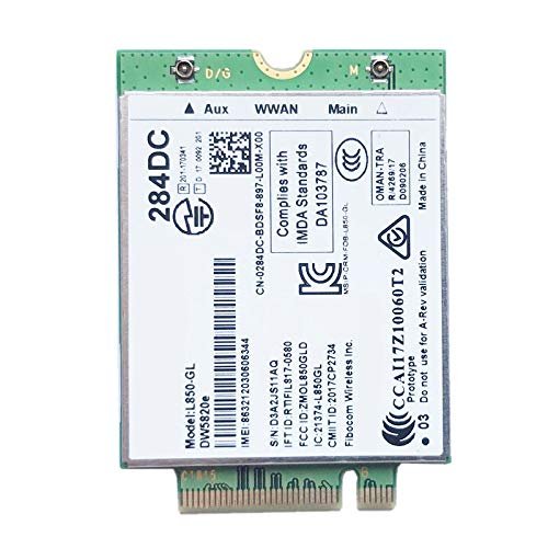 Pasuihcay DW5820E L850- LTE 4G Card Module 0284DC 284DC for Laptop 3500 5400, White&green