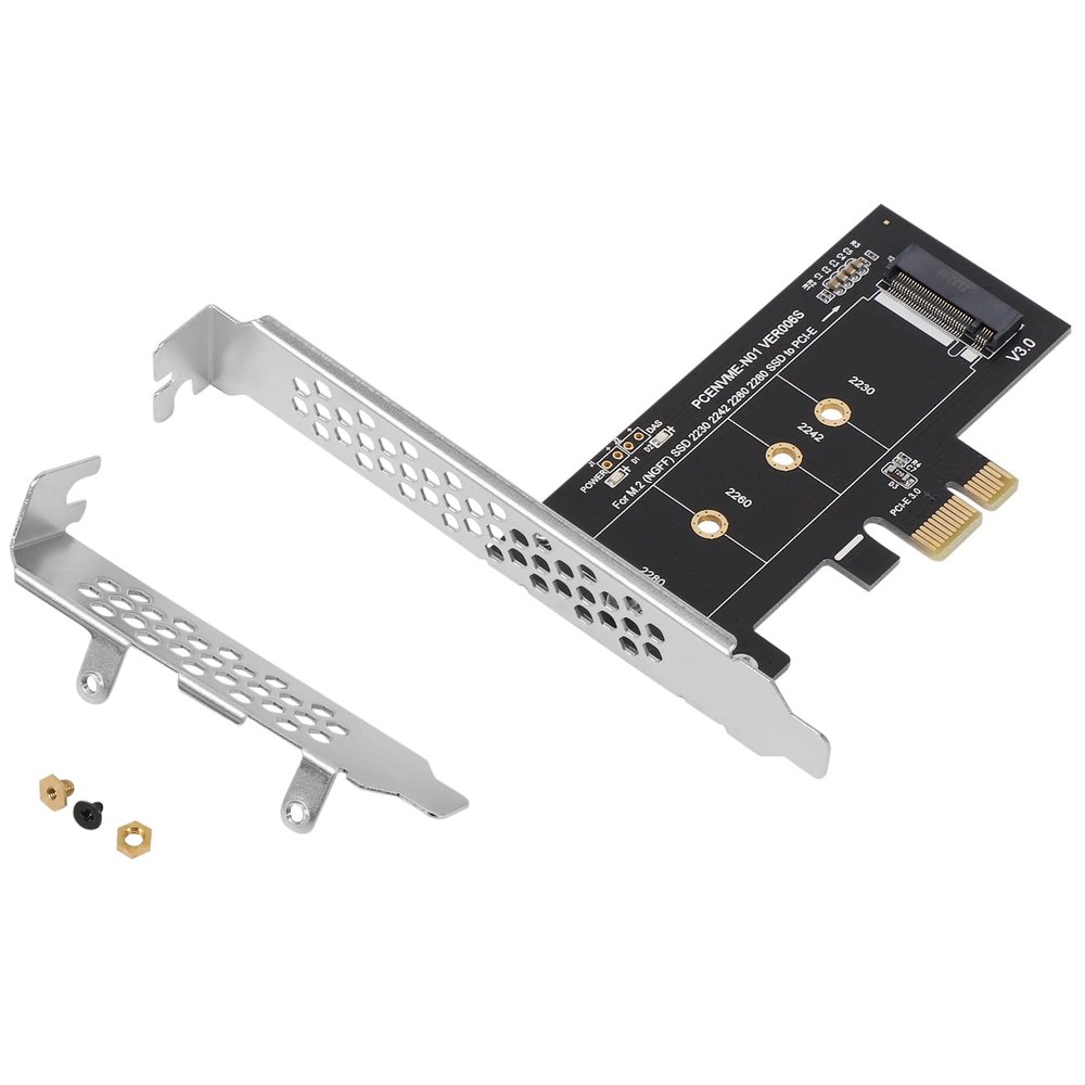 Pasuihcay PCIE to M2 Adapter PCI Express 3.0 X1 to NVME SSD M2 PCIE Raiser Adapter Support 2230 2242 2260 2280 M.2 SSD, black