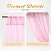 10x10ft Baby Pink Tulle Backdrop Curtain with Lights String for Parites, Sheer Photo Backdrop Curtains with Lights for Wedding Backdrop Ceremony Reception Bridal Shower Baby Shower Birthday Party view 2