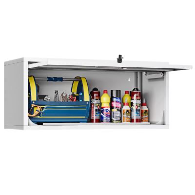 Wall Mounted Storage Organizer Wall Cabinet Garage Wall Cabinet Medicine Cabinet Over The Toilet Storage Cabinet Upper Cabinet Wall Mounted with Locking Door Steel Storage Cabinet White