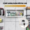Wall Mounted Storage Organizer Wall Cabinet Garage Wall Cabinet Medicine Cabinet Over The Toilet Storage Cabinet Upper Cabinet Wall Mounted with Locking Door Steel Storage Cabinet White view 3