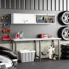 Wall Mounted Storage Organizer Wall Cabinet Garage Wall Cabinet Medicine Cabinet Over The Toilet Storage Cabinet Upper Cabinet Wall Mounted with Locking Door Steel Storage Cabinet White view 4