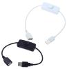 Aurgiarme USB Switch Line USB Cable with On/Off Switch Line 30CM/11.8inches Black/White 30cm USB Cable with Switch ON/Off Cable Extension Toggle Adapter for USB Lamp USB Fan Power Supply Line view 2