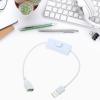 Aurgiarme USB Switch Line USB Cable with On/Off Switch Line 30CM/11.8inches Black/White 30cm USB Cable with Switch ON/Off Cable Extension Toggle Adapter for USB Lamp USB Fan Power Supply Line view 3