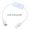 Aurgiarme USB Switch Line USB Cable with On/Off Switch Line 30CM/11.8inches Black/White 30cm USB Cable with Switch ON/Off Cable Extension Toggle Adapter for USB Lamp USB Fan Power Supply Line view 4