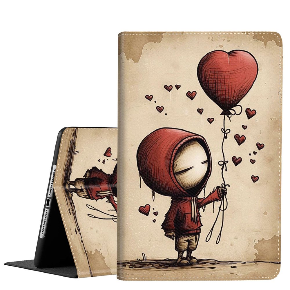 Case for iPad 9th/8th/7th Gen 2021/2020/2019 iPad 10.2 Inch Also Fit iPad Air 3th Gen 2019/iPad Pro 10.5 inchStanding Cover with Auto Sleep/WakeGirl and Red Balloon