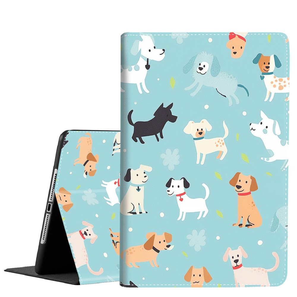 Case for iPad 10th Generation (2022 Release) 10.9 InchSlim Fit Foldable Standing Cover Case with Auto Sleep/Wake for New Apple iPad 10.9 Inch Dogs Pattern Backgrounds