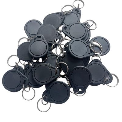 100pcs MF Classic 1K RFID Fob 13.56mhz ISO14443A Key for Door Entry Access Control Read and Write NFC Access Key (Black)