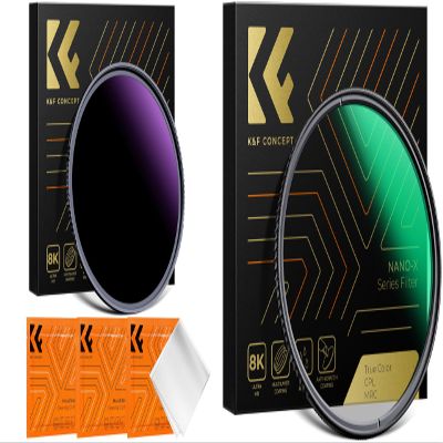 52mm ND1000000 & True Color CPL Lens Filters Kit for Camera Lens, 20-Stops Fixed Neutral Density Filter Polarizing Lens Filter