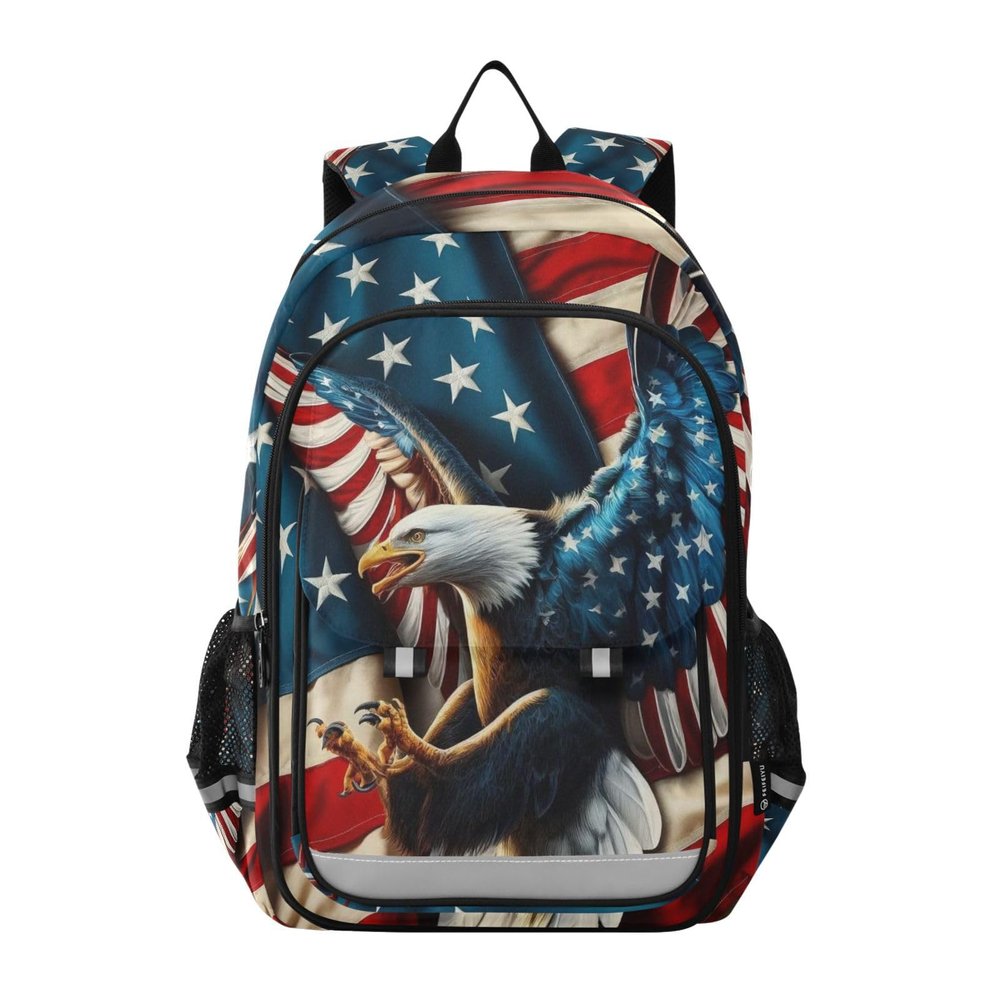 ALAZA American Flag w/Eagle Laptop Backpack Purse for Women Men Travel Bag Casual Daypack with Compartment & Multiple Pockets