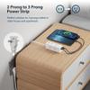 2 Prong Power Strip, TOPREK 2 Prong to 3 Prong Outlet Adapter, 1440J 2 Prong Surge Protector with 6 Outlets & 3 USB, 5FT 2 Prong Extension Cord with Swiveling Flat Plug, Ideal for Non-Grounded Outlet view 2