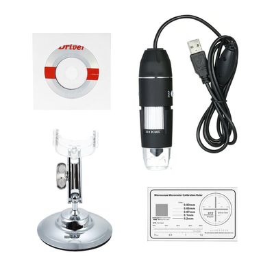 Joebo Microscope Kit 1600X Magnification USB Digital Microscope 8-LED Light Magnifying Glass Microscope Lens Adapters