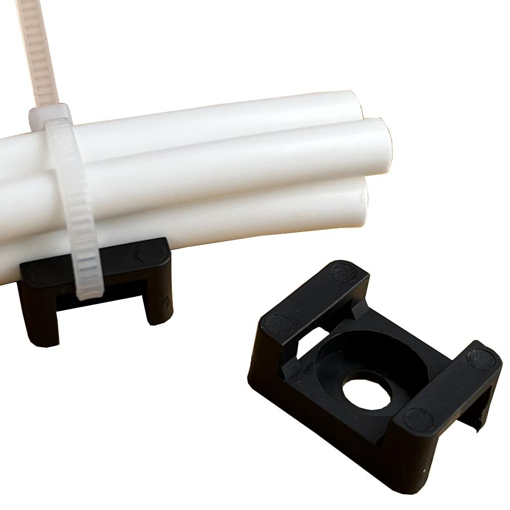 25 Piece 21.5 x 15 x 9mm Cable Tie Hole Wide 9mm Saddle Base for Securing Cables Wires Cords, Cable Tie Mount For Wire Management