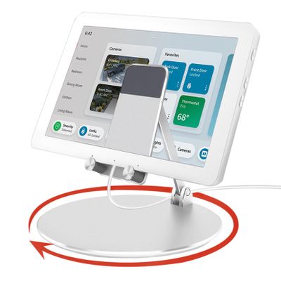 ITSHOM Swivel and Tilt Stand for Echo Hub, with 360Rotating BaseDesk Stand for Alexa Hub, Multi-Angle, Foldable Mount Holder for Echo Hub 8" Smart Home Control Panel and 4-12.9" iPads/Tablets