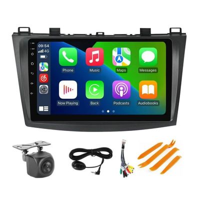4+32GB 8 Core 9" IPS Touch Screen Android Car Radio for Mazda 3 2009-2013 Android 13 Upgrade Radio Stereo Dash Kit Built-in Car-Play Android Auto GPS Navi
