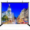 chnywork 8x6ft Spain Street Backdrop Europe Retro Shopping Street Madrid City Sunset Night View Background European Spanish Themed Travel Party Decor Photo Studio Booth Props Wallpaper view 3