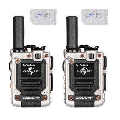 Two-Way Radios Set, 2 Pieces, 4G LTE Connectivity, Long Range Communication, Up to 5000 Miles (2silverwithSIM)