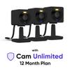 WYZE Cam OG Black 3-Pack with Wyze Cam Unlimited Yearly, covers Unlimited Wyze cameras, Auto-Renews at $99.99/year, Activation Required view 1