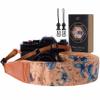 Padwa Lifestyle Cork Camera Strap - 2" Top Layer Cowhide Head Camera Straps for Photographers,Natural Log Crackle Art Print Style,Soft Chamois Velvet Padded Strap Quick Release fits All Cameras view 1