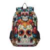 ALAZA Sugar Skull Floral Day Of Dead Laptop Backpack Purse for Women Men Travel Bag Casual Daypack w/Compartment & Multiple Pockets view 1