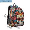 ALAZA Sugar Skull Floral Day Of Dead Laptop Backpack Purse for Women Men Travel Bag Casual Daypack w/Compartment & Multiple Pockets view 2
