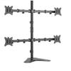 Quad Monitor Stand, Fully Adjustable Stacked 4 Screen Desk Mount for 17 to 32 Inch Computer Screens,Hold up to 19.8lbs Each,Black view 1