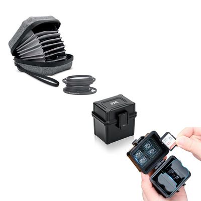 JJC Compact Camera Battery Case+Lens Filter Case up to 95mm