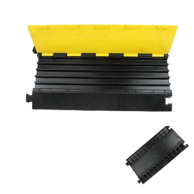 BESNUT Cable Protector Ramp, 5-Channel Rubber Cable Floor Cover Ramp 90x50x5cm Heavy Duty Floor Cable Cover 10000Lbs Load Capacity Outdoor Cable Protector