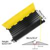 BESNUT Cable Protector Ramp, 5-Channel Rubber Cable Floor Cover Ramp 90x50x5cm Heavy Duty Floor Cable Cover 10000Lbs Load Capacity Outdoor Cable Protector view 2