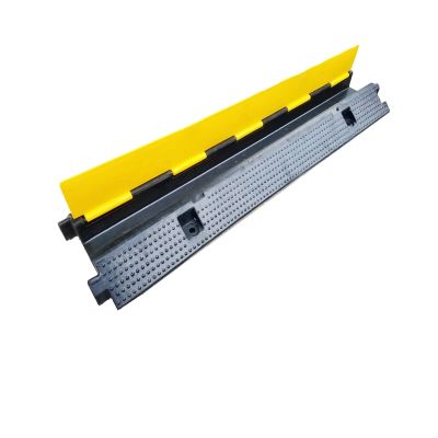 BESNUT Cable Protector 1 Channel Traffic Hose Wire Cover Rubber Black Base with Yellow Lid (39.4 inches),Square Electrical Wire Cover Guard (Color : 1Channel, Size : W26cm/10.2in)