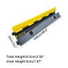 BESNUT Cable Protector 1 Channel Traffic Hose Wire Cover Rubber Black Base with Yellow Lid (39.4 inches),Square Electrical Wire Cover Guard (Color : 1Channel, Size : W26cm/10.2in) view 2