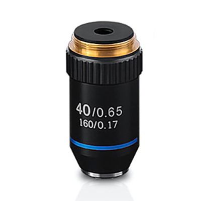 JOEBO Microscope Kit Biological Microscopes Lens 4X 10X 20X 40X 60X 100X Achromatic Objective Lens Silver Black Microscope Lens Adapters (Color : Black, Size : 40X)
